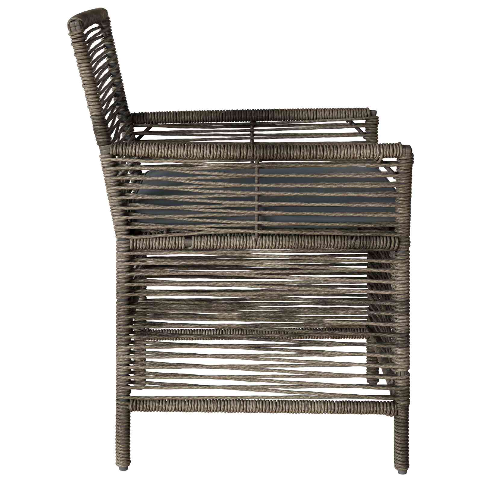 Sedia da esterno 4 pcs Grigio e Grigio Scuro polyrattan | homemem39