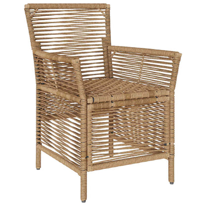 Sedia da esterno con cuscino 4 pcs Beige e Crema polyrattan | homemem39