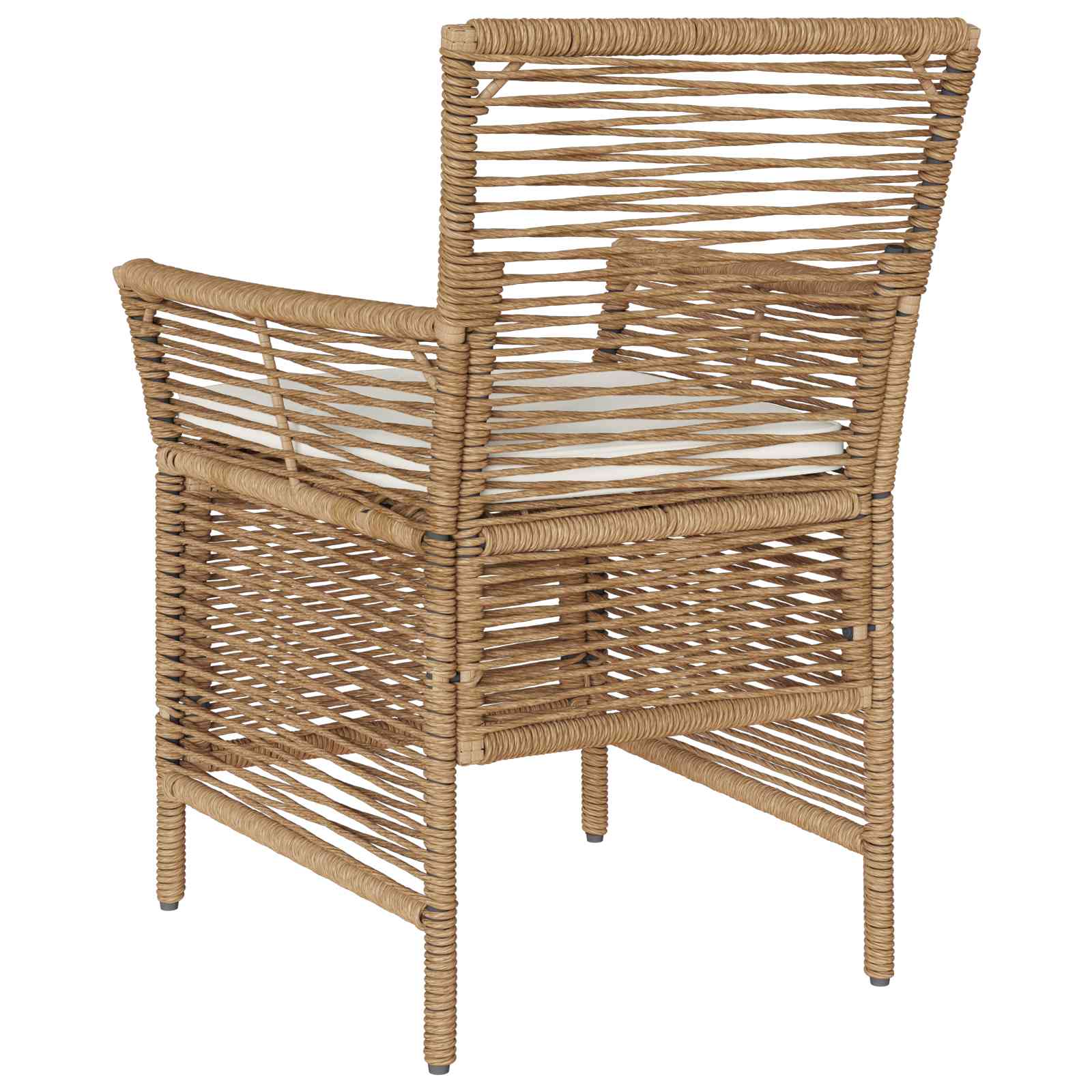 Sedia da esterno con cuscino 4 pcs Beige e Crema polyrattan | homemem39