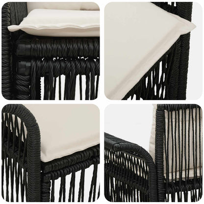 Divano da giardino 2-Numero di posti Nero polyrattan | homemem39