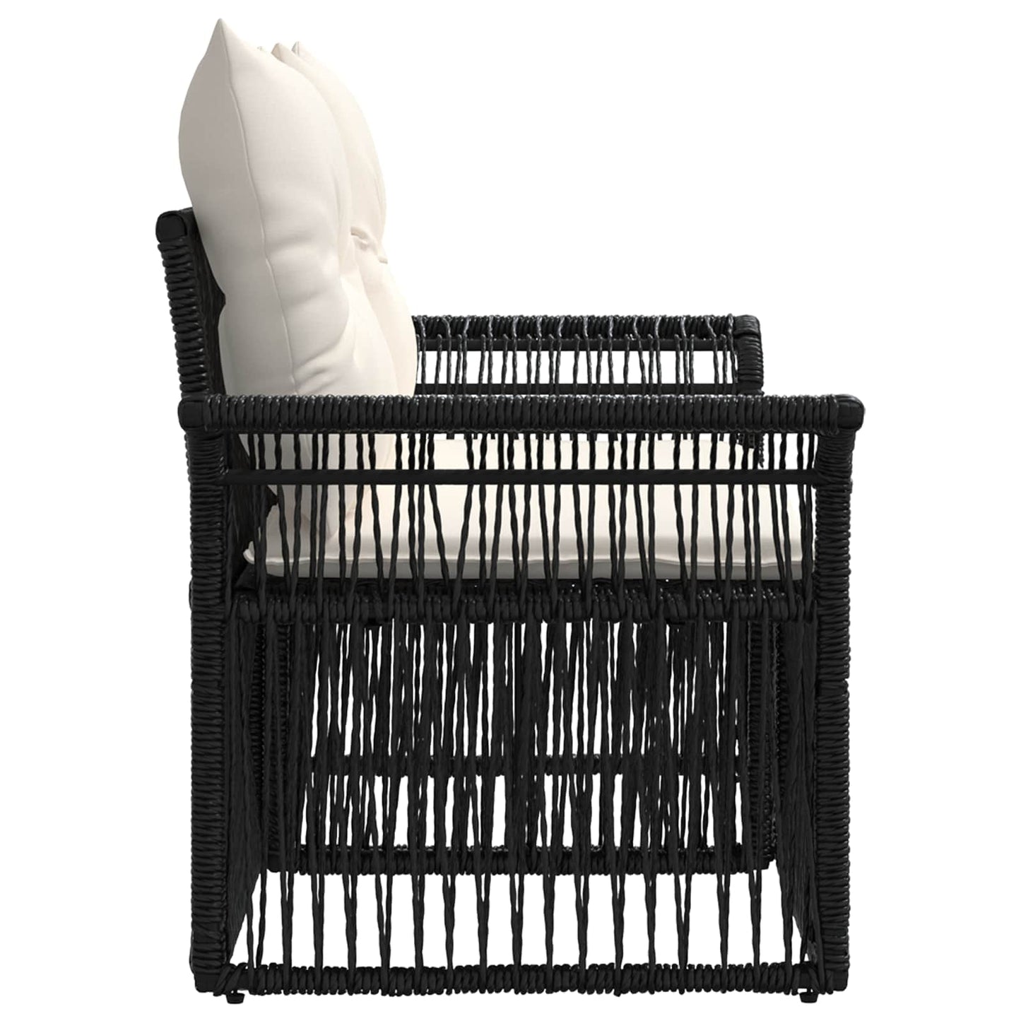 Divano da giardino 2-Numero di posti Nero polyrattan | homemem39