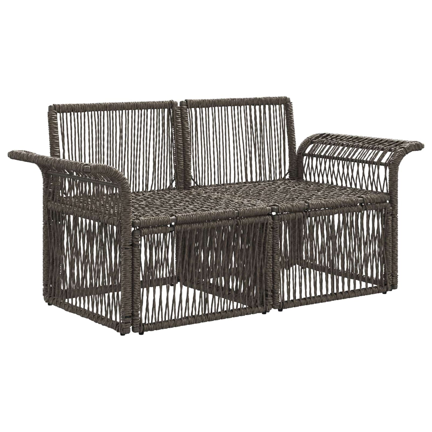 Divano da giardino 2-Numero di posti Grigio polyrattan | homemem39