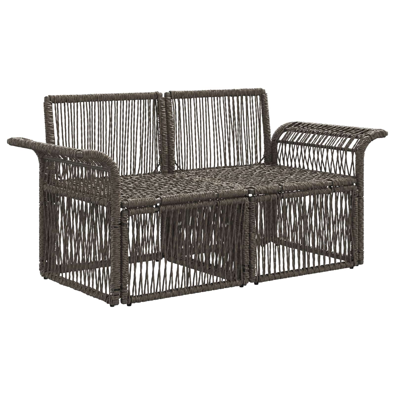 Divano da giardino 2-Numero di posti Grigio polyrattan | homemem39