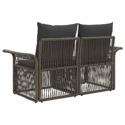 Divano da giardino 2-Numero di posti Grigio polyrattan | homemem39