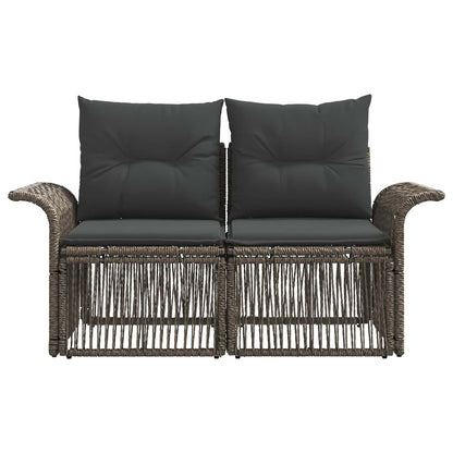 Divano da giardino 2-Numero di posti Grigio polyrattan | homemem39