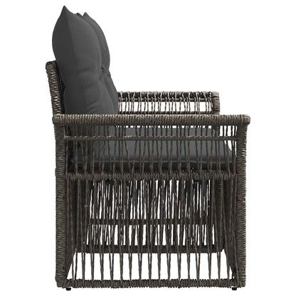 Divano da giardino 2-Numero di posti Grigio polyrattan | homemem39