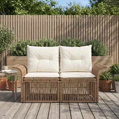 Divano da giardino 2-Numero di posti Beige polyrattan | homemem39