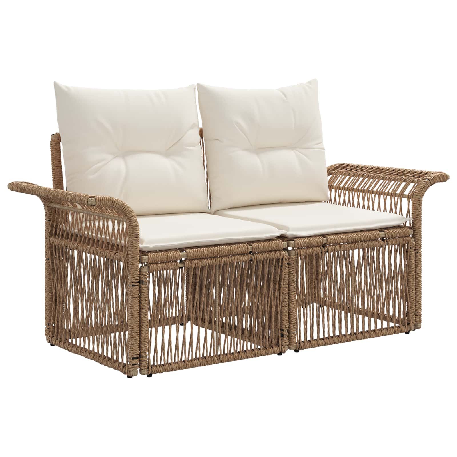 Divano da giardino 2-Numero di posti Beige polyrattan | homemem39