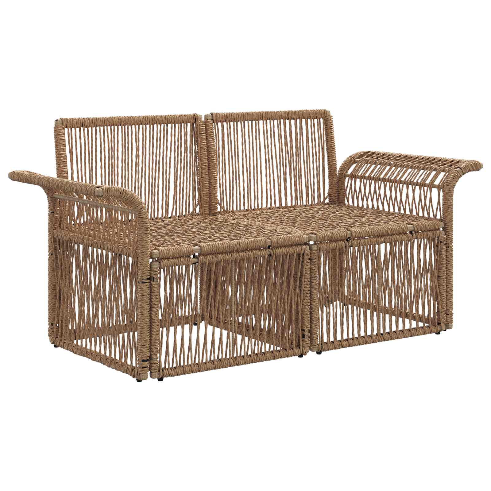 Divano da giardino 2-Numero di posti Beige polyrattan | homemem39
