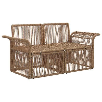 Divano da giardino 2-Numero di posti Beige polyrattan | homemem39
