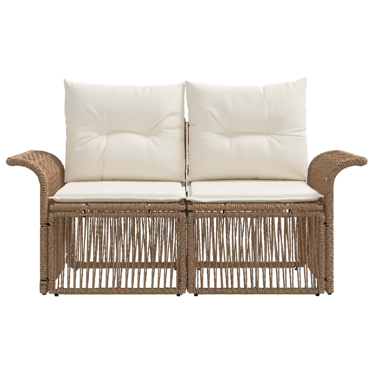 Divano da giardino 2-Numero di posti Beige polyrattan | homemem39