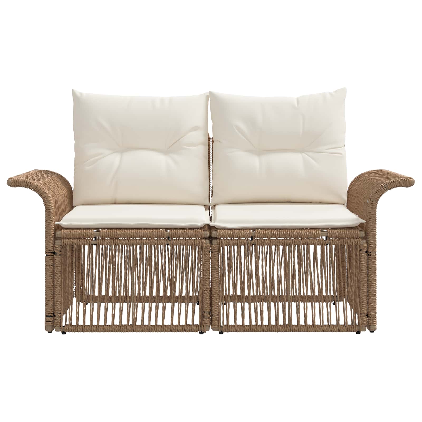 Divano da giardino 2-Numero di posti Beige polyrattan | homemem39
