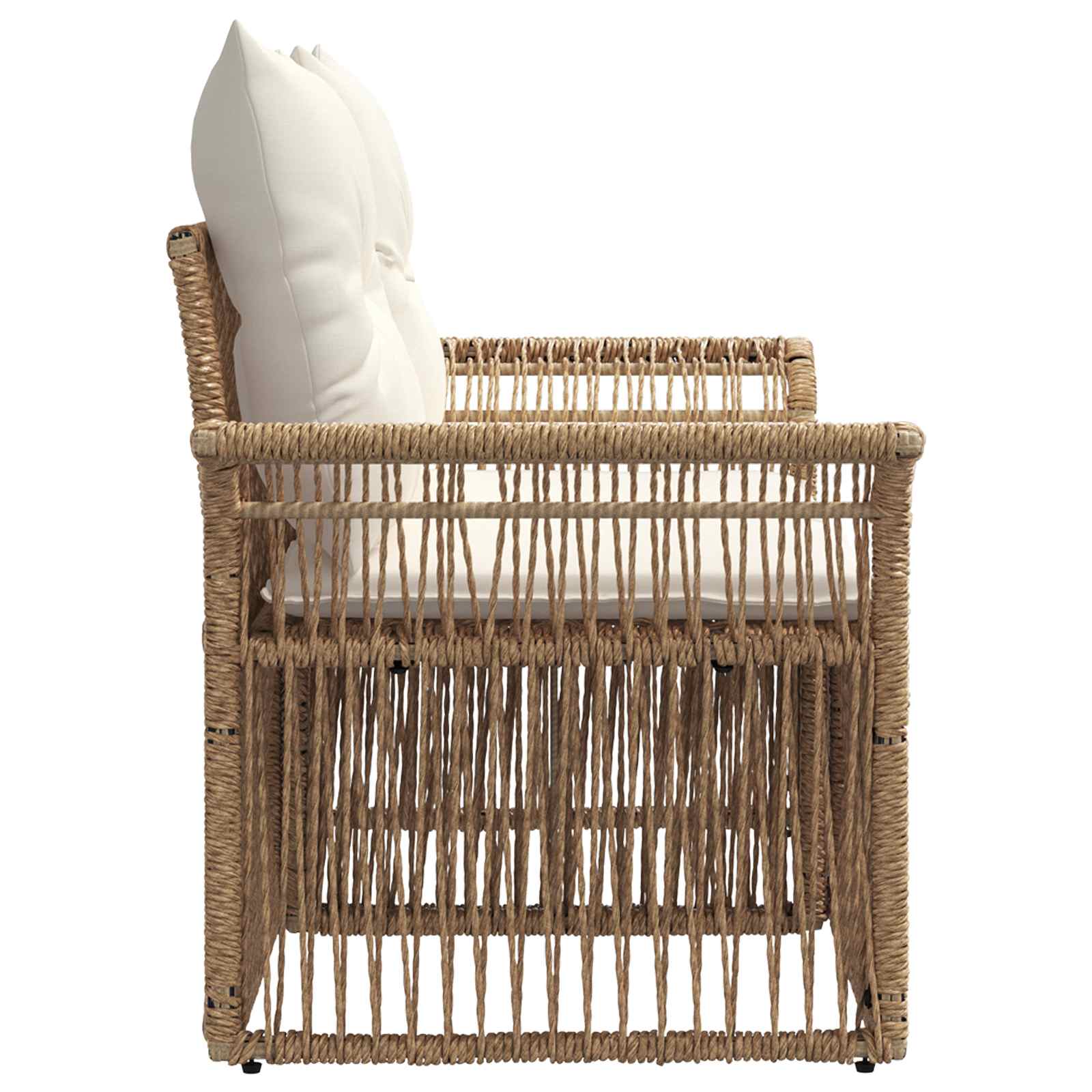 Divano da giardino 2-Numero di posti Beige polyrattan | homemem39