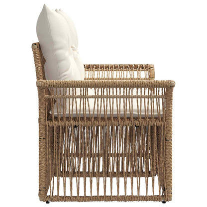 Divano da giardino 2-Numero di posti Beige polyrattan | homemem39