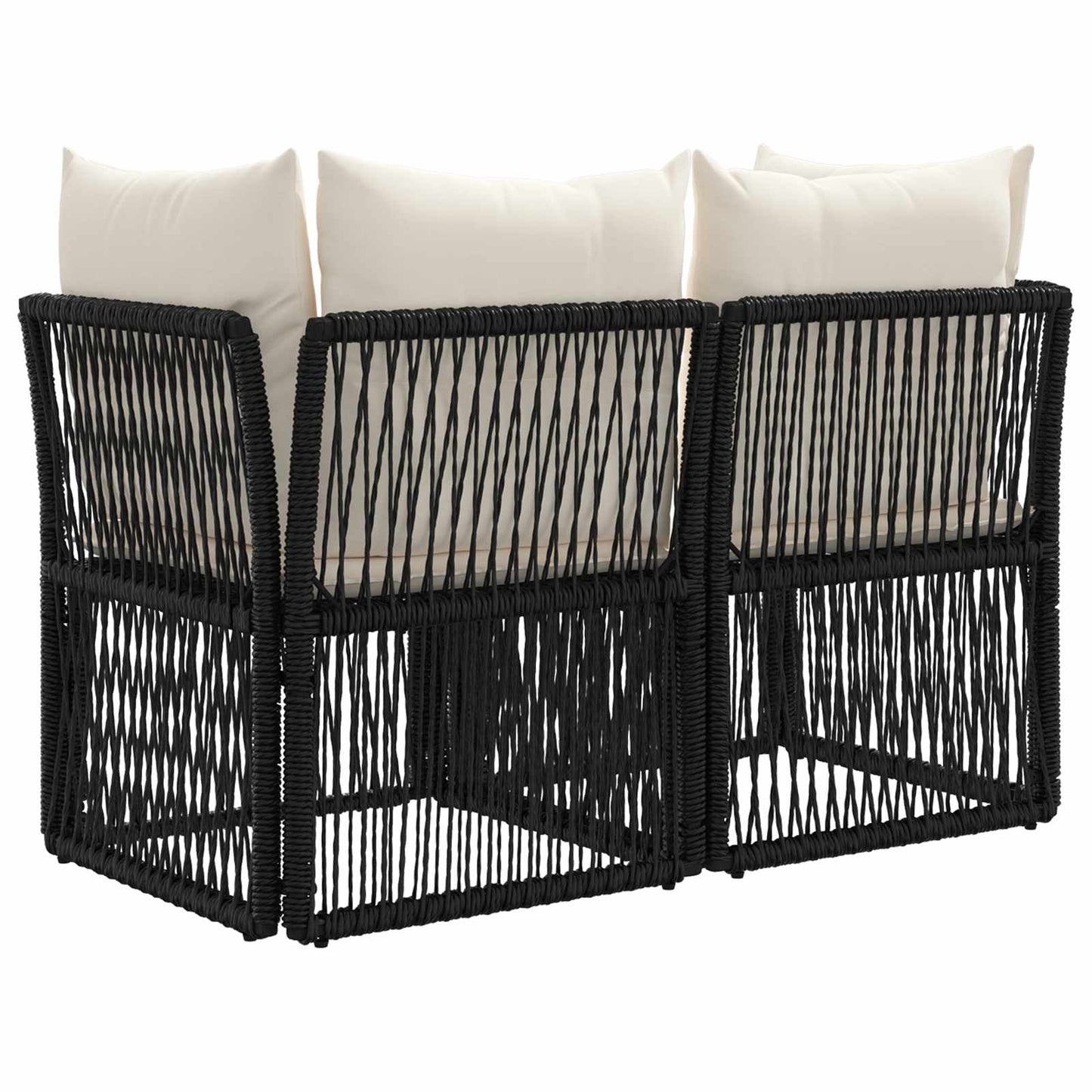 Divano da giardino 2-Numero di posti Nero polyrattan | homemem39