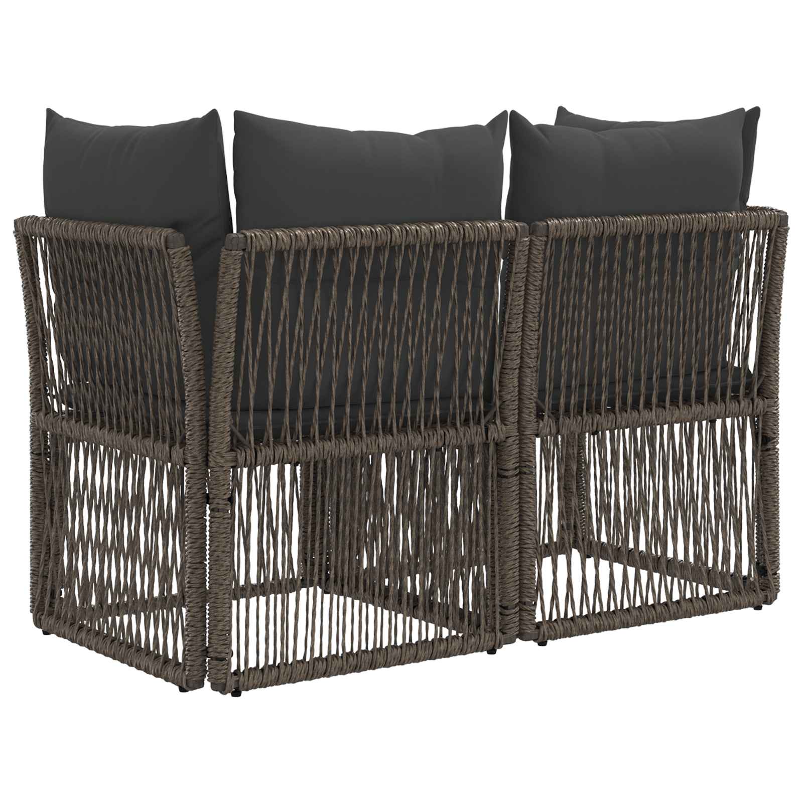Divano da giardino 2-Numero di posti Grigio polyrattan | homemem39