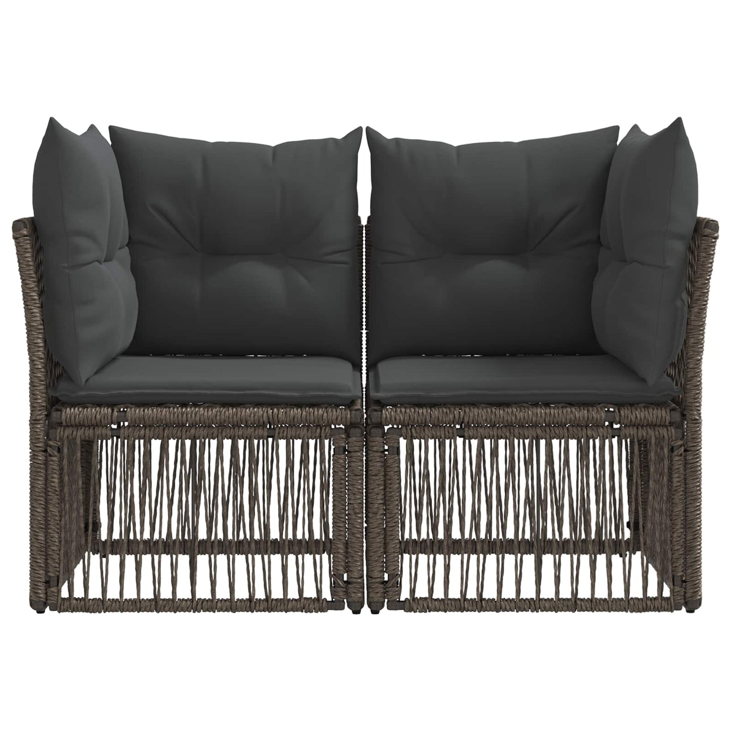 Divano da giardino 2-Numero di posti Grigio polyrattan | homemem39
