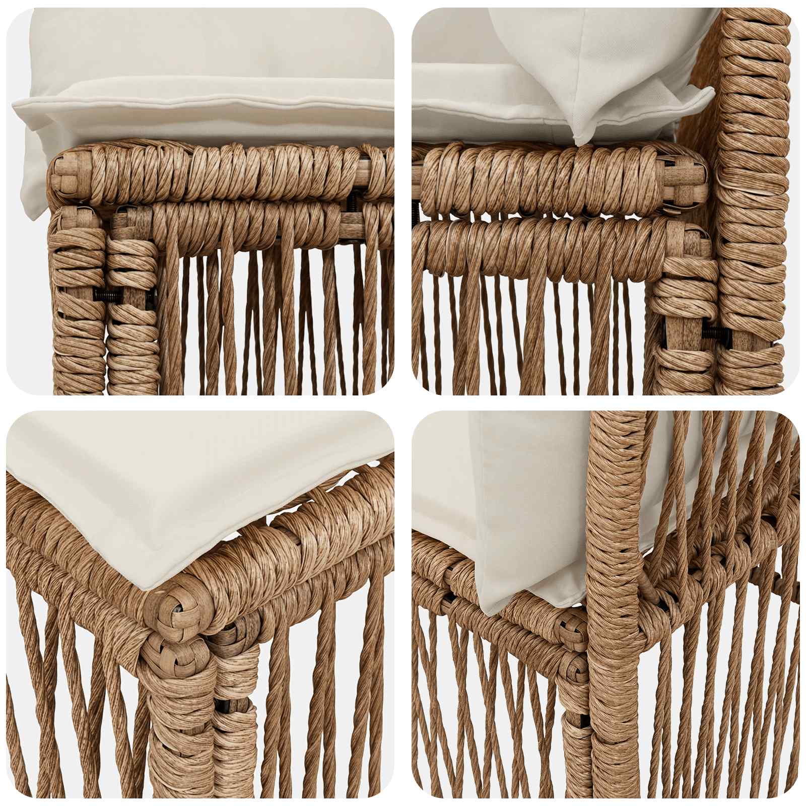 Divano da giardino 2-Numero di posti Beige polyrattan | homemem39