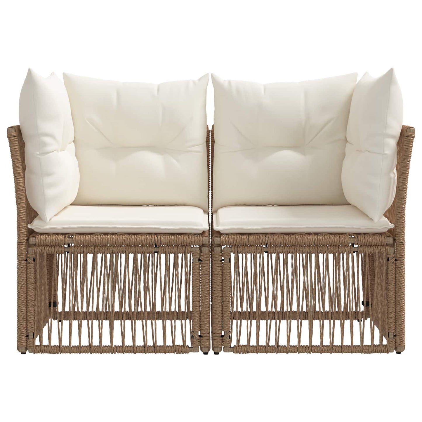 Divano da giardino 2-Numero di posti Beige polyrattan | homemem39