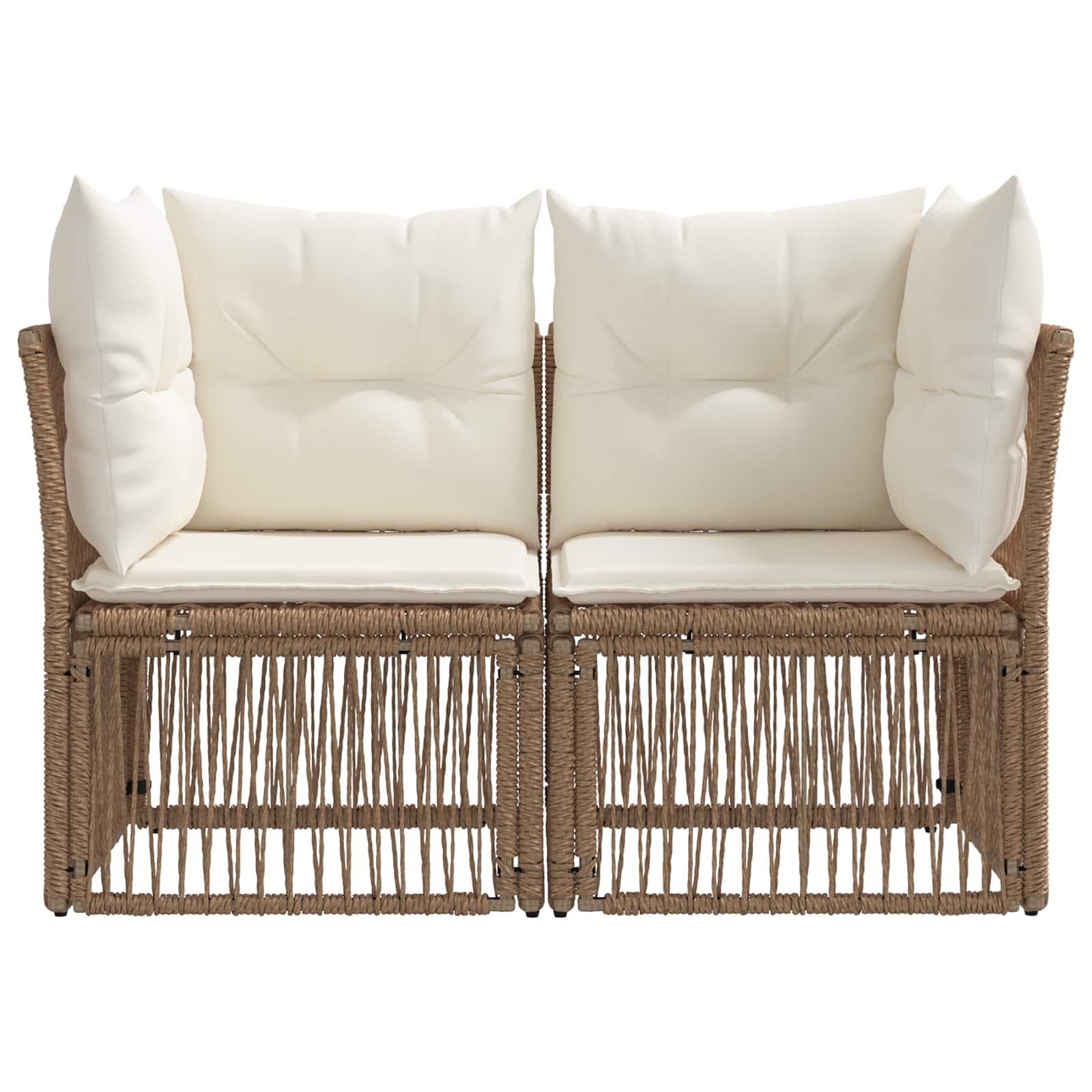 Divano da giardino 2-Numero di posti Beige polyrattan | homemem39