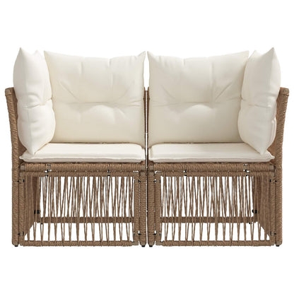 Divano da giardino 2-Numero di posti Beige polyrattan | homemem39