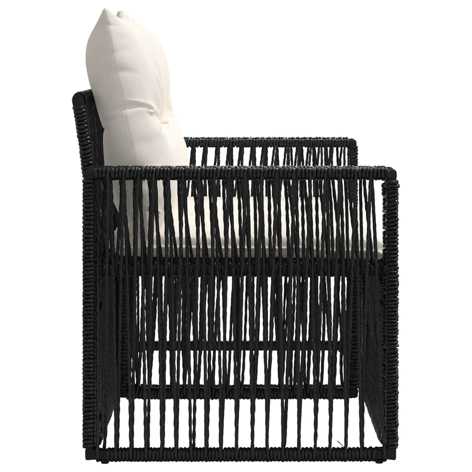 Divano da giardino 2-Numero di posti Nero polyrattan | homemem39