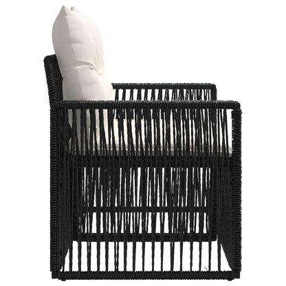 Divano da giardino 2-Numero di posti Nero polyrattan | homemem39