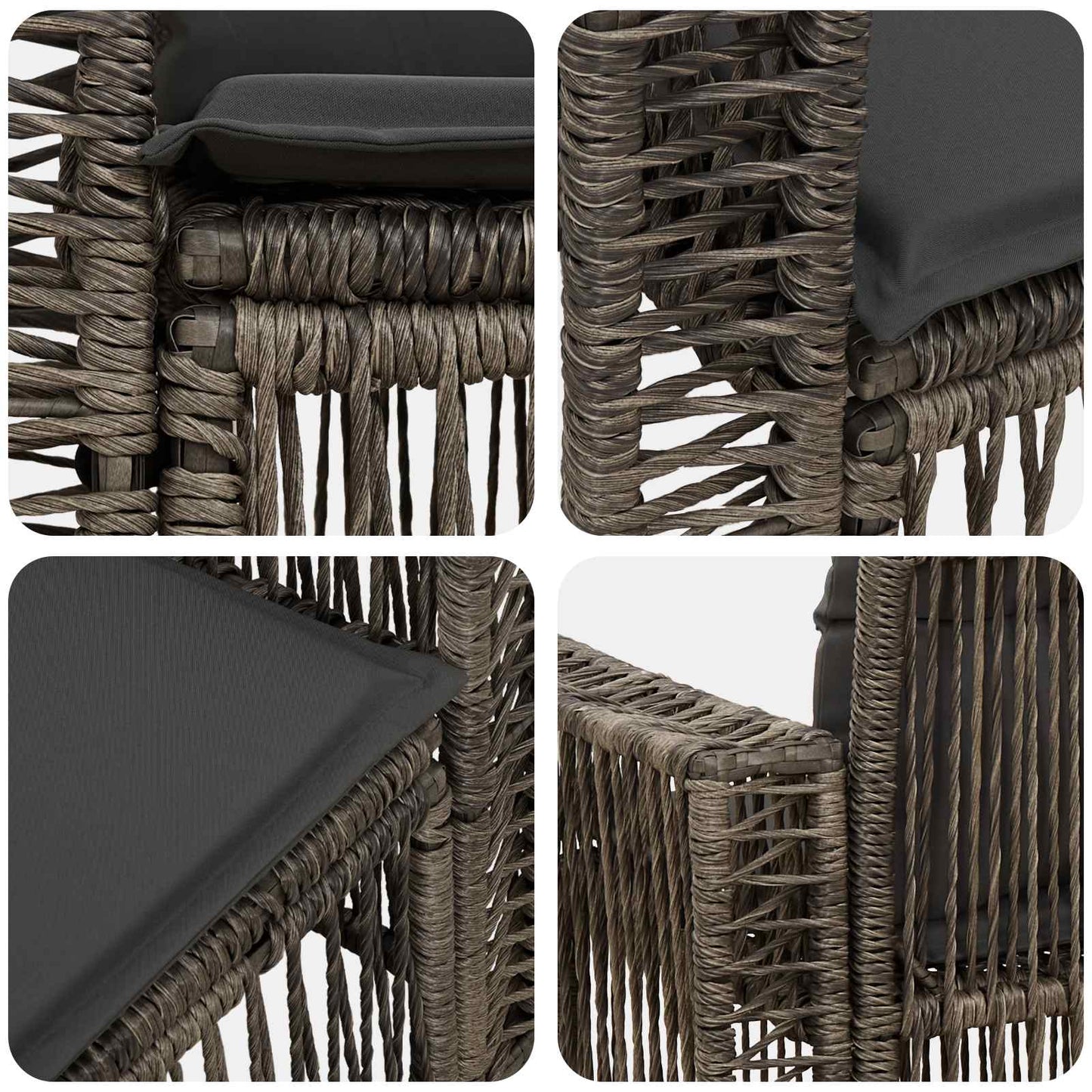 Divano da giardino 2-Numero di posti Grigio polyrattan | homemem39