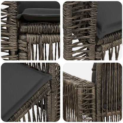Divano da giardino 2-Numero di posti Grigio polyrattan | homemem39