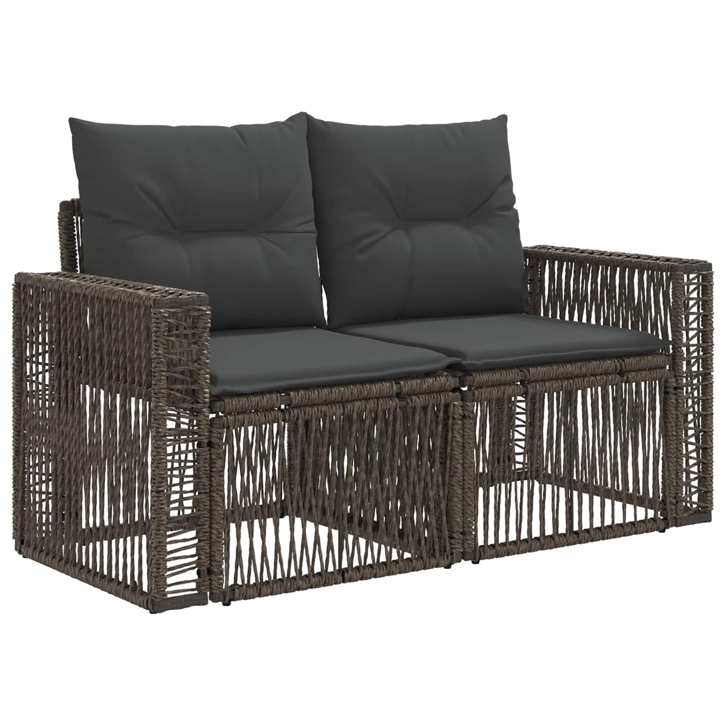 Divano da giardino 2-Numero di posti Grigio polyrattan | homemem39