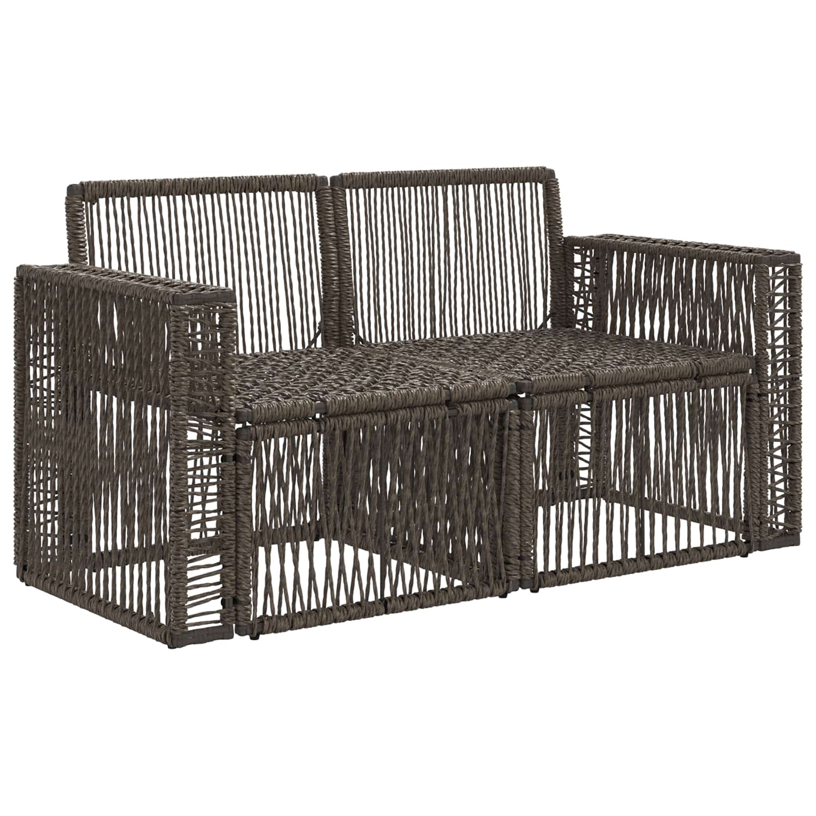 Divano da giardino 2-Numero di posti Grigio polyrattan | homemem39