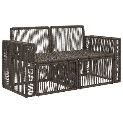 Divano da giardino 2-Numero di posti Grigio polyrattan | homemem39