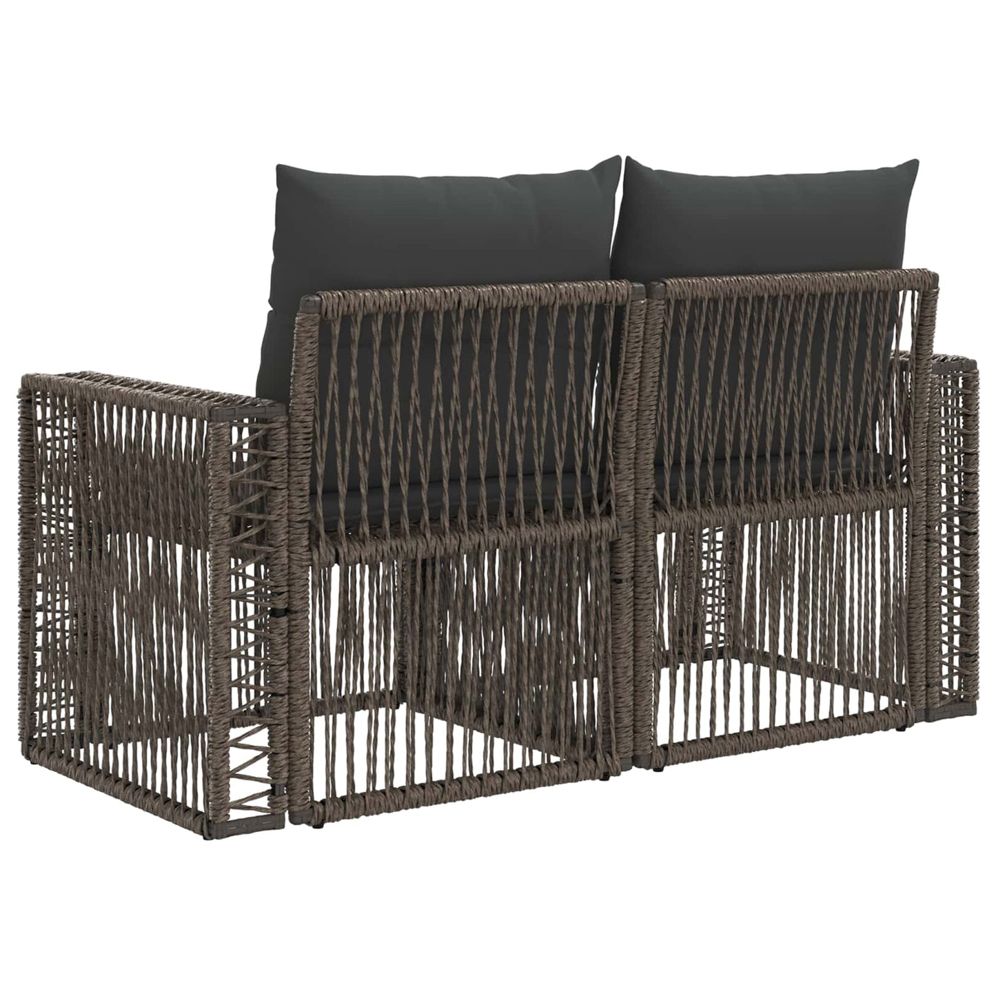 Divano da giardino 2-Numero di posti Grigio polyrattan | homemem39