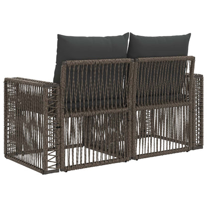 Divano da giardino 2-Numero di posti Grigio polyrattan | homemem39