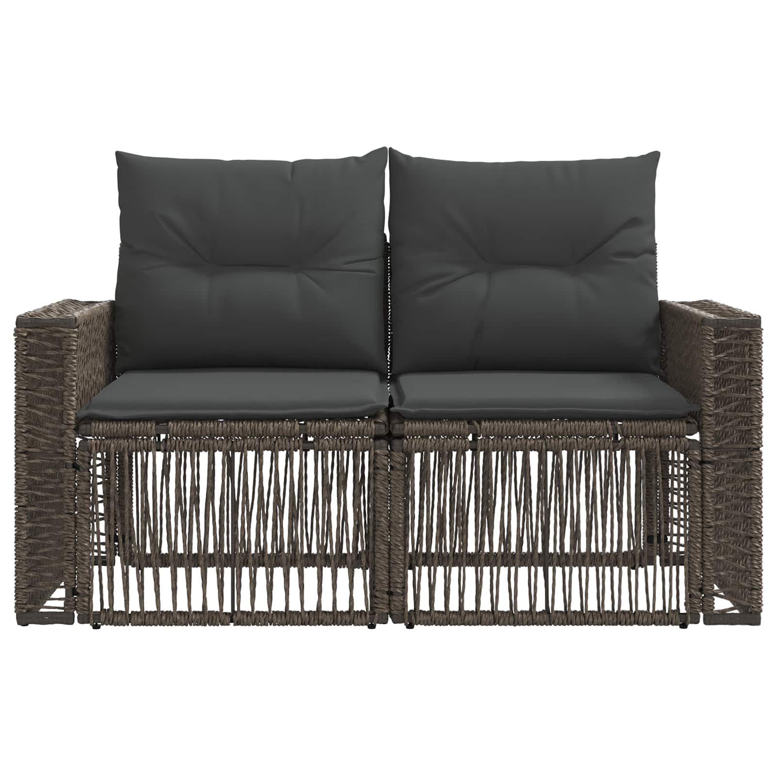 Divano da giardino 2-Numero di posti Grigio polyrattan | homemem39