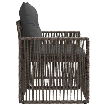 Divano da giardino 2-Numero di posti Grigio polyrattan | homemem39