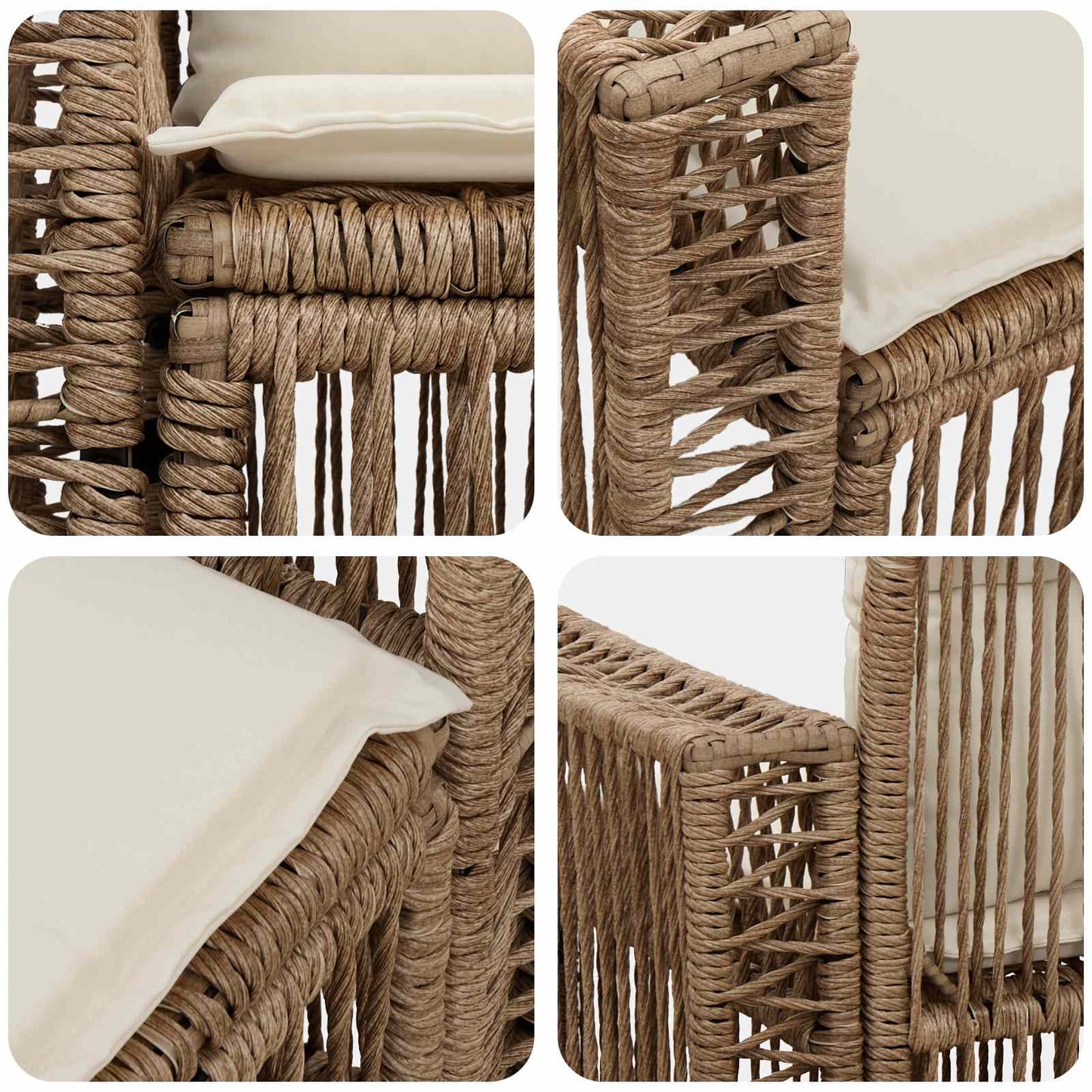 Divano da giardino 2-Numero di posti Beige polyrattan | homemem39