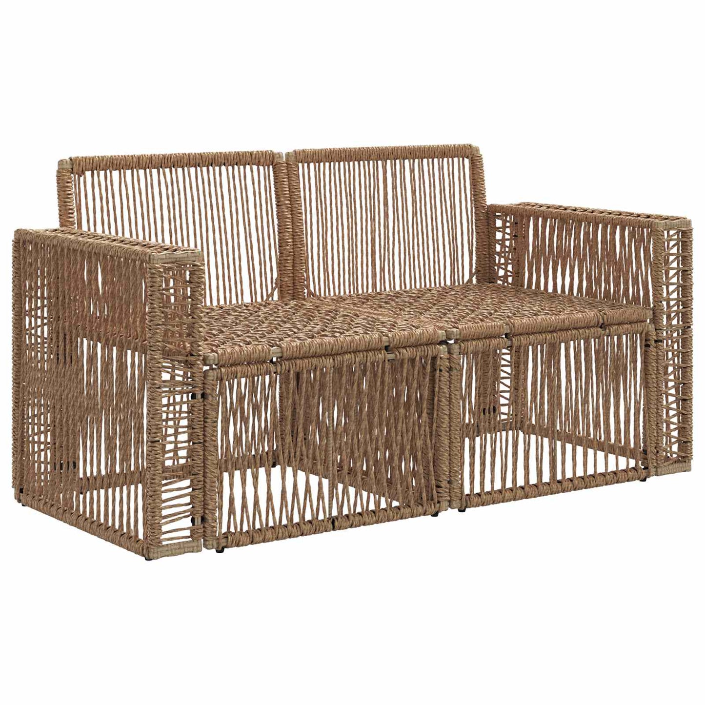 Divano da giardino 2-Numero di posti Beige polyrattan | homemem39