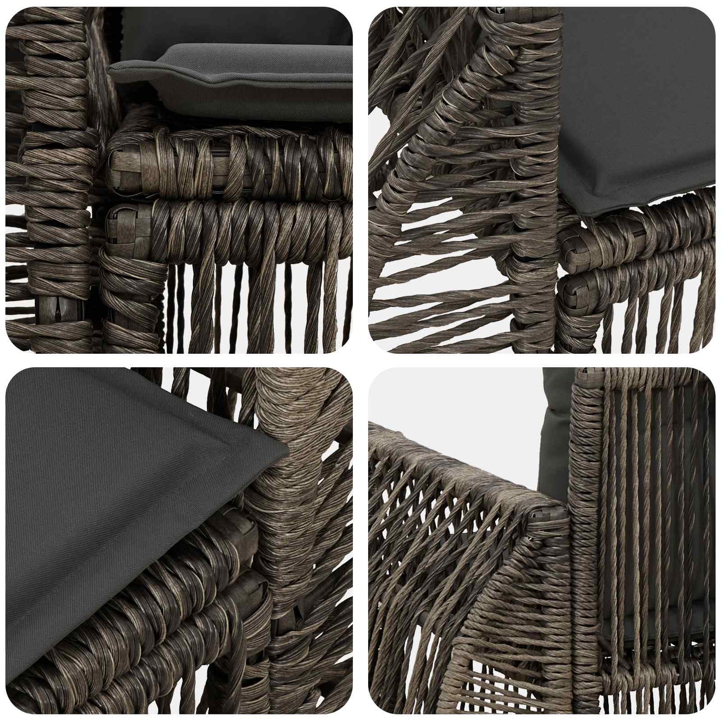 Divano da giardino 2-Numero di posti Grigio polyrattan | homemem39