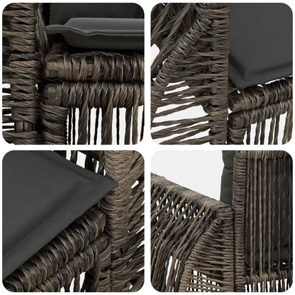 Divano da giardino 2-Numero di posti Grigio polyrattan | homemem39