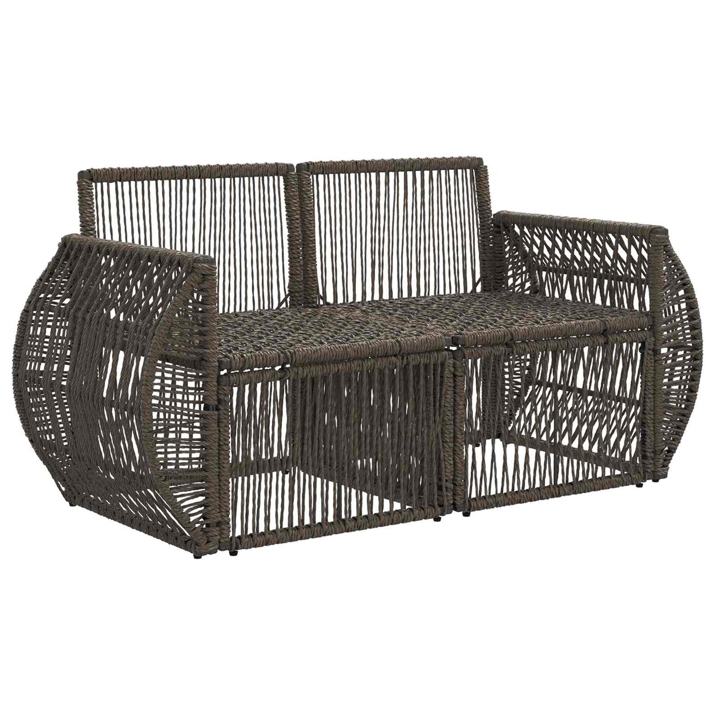 Divano da giardino 2-Numero di posti Grigio polyrattan | homemem39