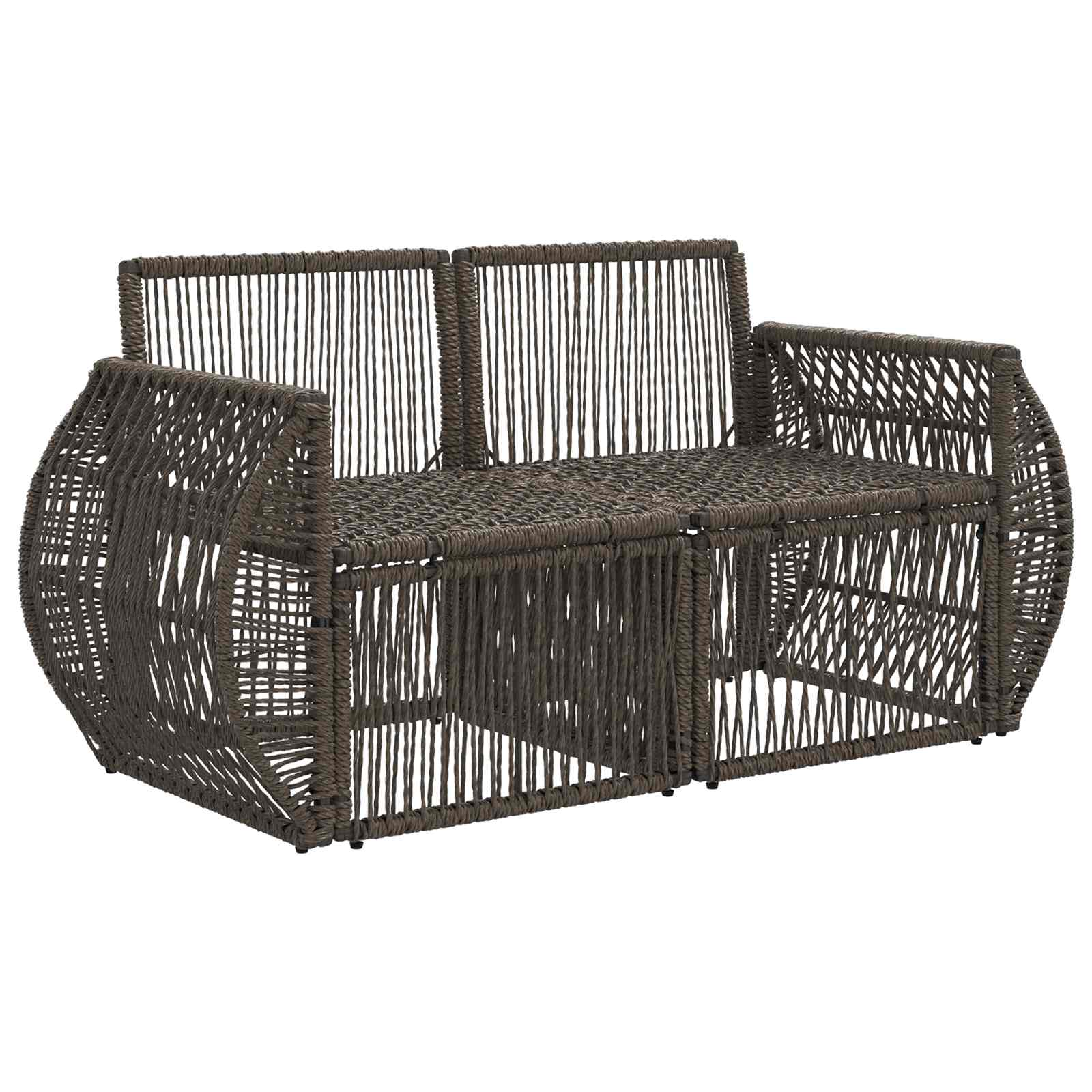 Divano da giardino 2-Numero di posti Grigio polyrattan | homemem39