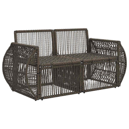 Divano da giardino 2-Numero di posti Grigio polyrattan | homemem39