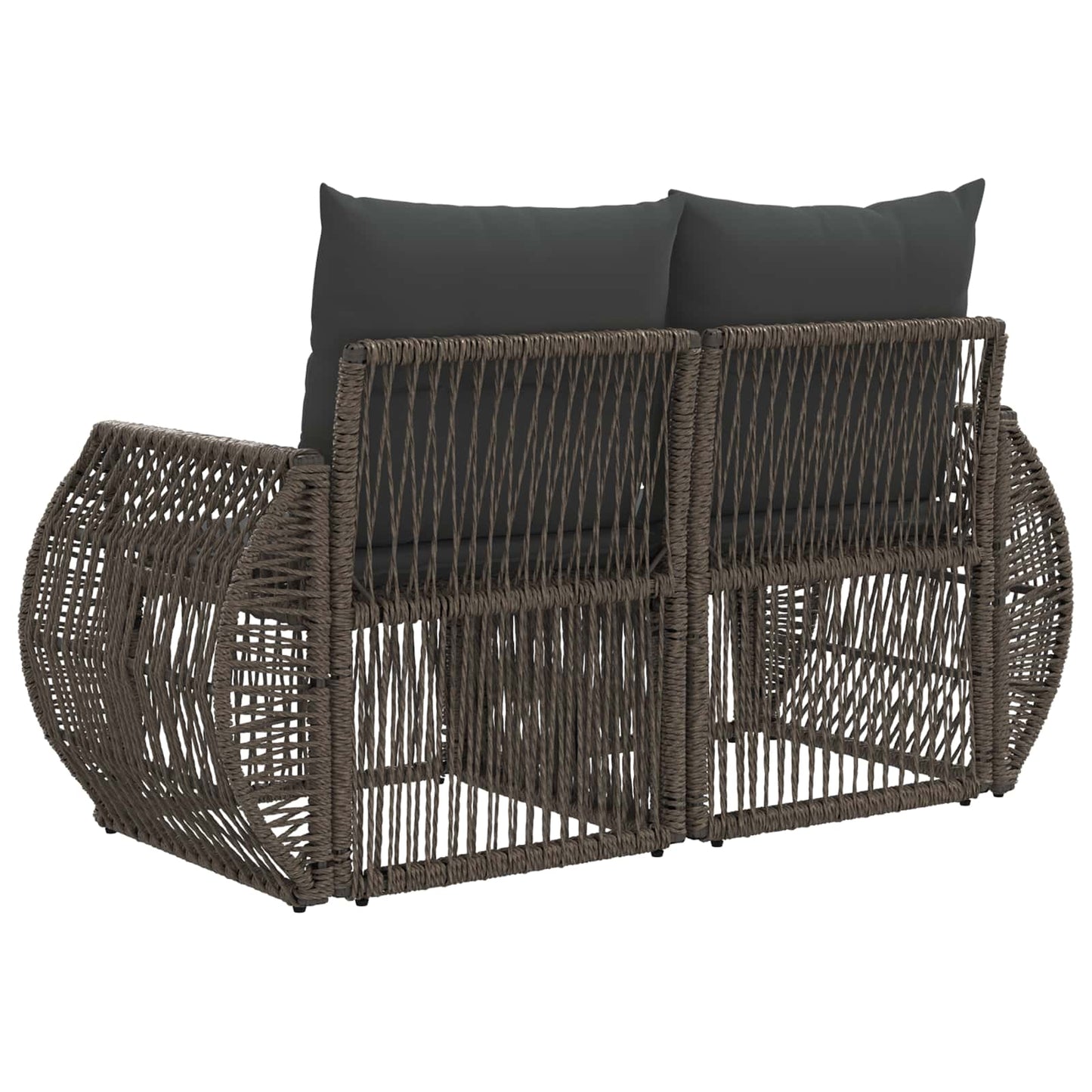 Divano da giardino 2-Numero di posti Grigio polyrattan | homemem39