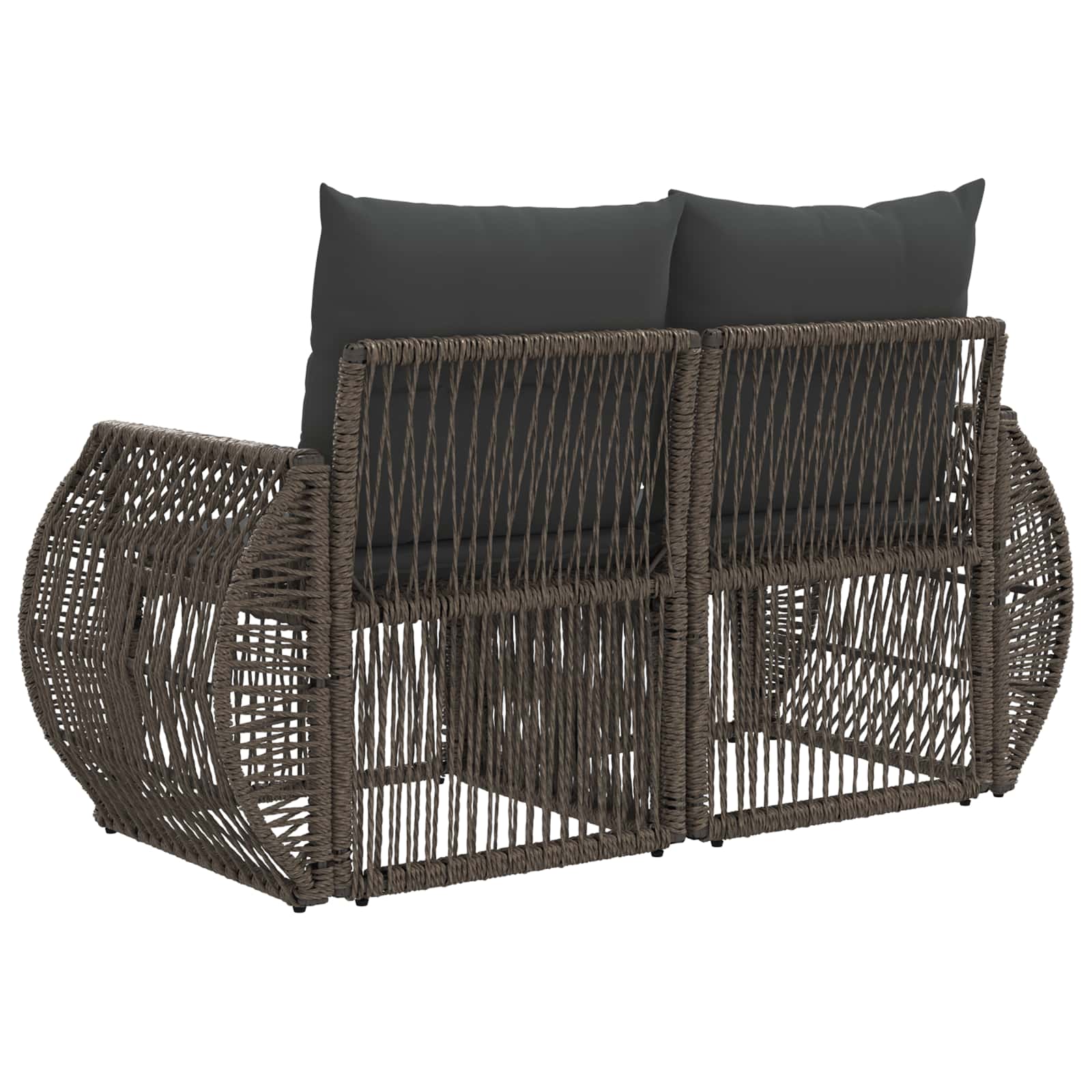 Divano da giardino 2-Numero di posti Grigio polyrattan | homemem39