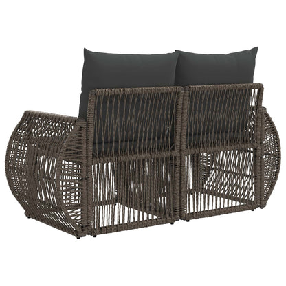 Divano da giardino 2-Numero di posti Grigio polyrattan | homemem39