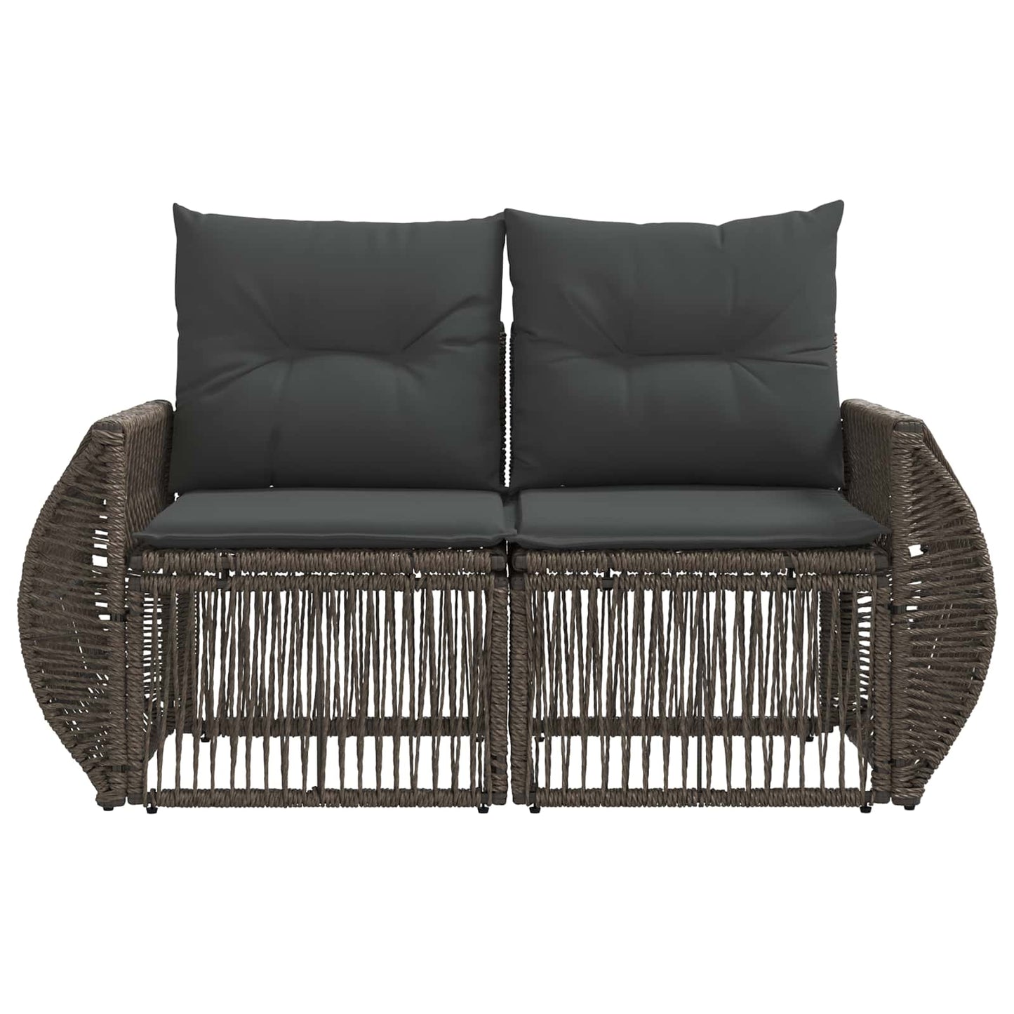 Divano da giardino 2-Numero di posti Grigio polyrattan | homemem39