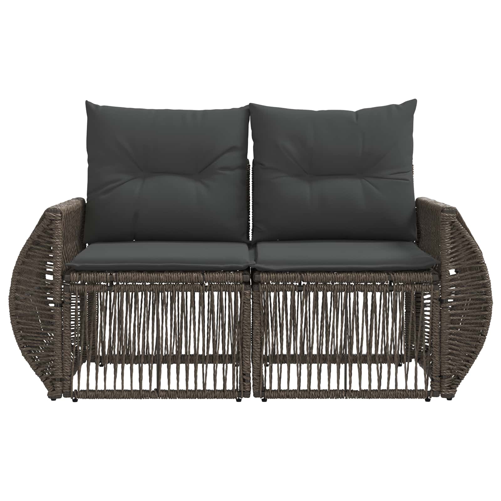 Divano da giardino 2-Numero di posti Grigio polyrattan | homemem39