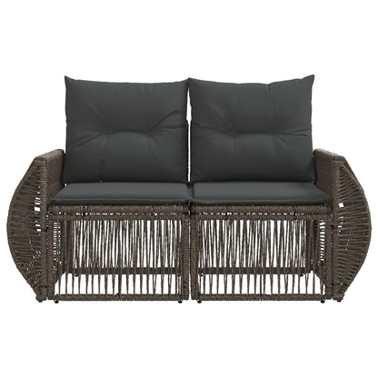 Divano da giardino 2-Numero di posti Grigio polyrattan | homemem39