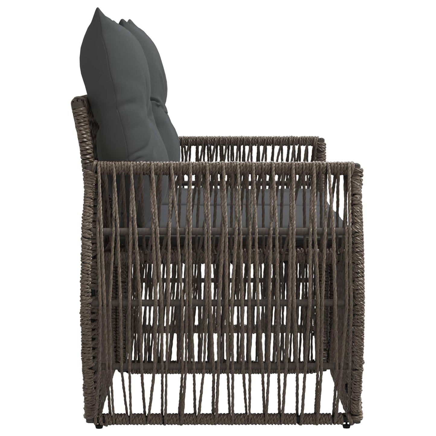Divano da giardino 2-Numero di posti Grigio polyrattan | homemem39
